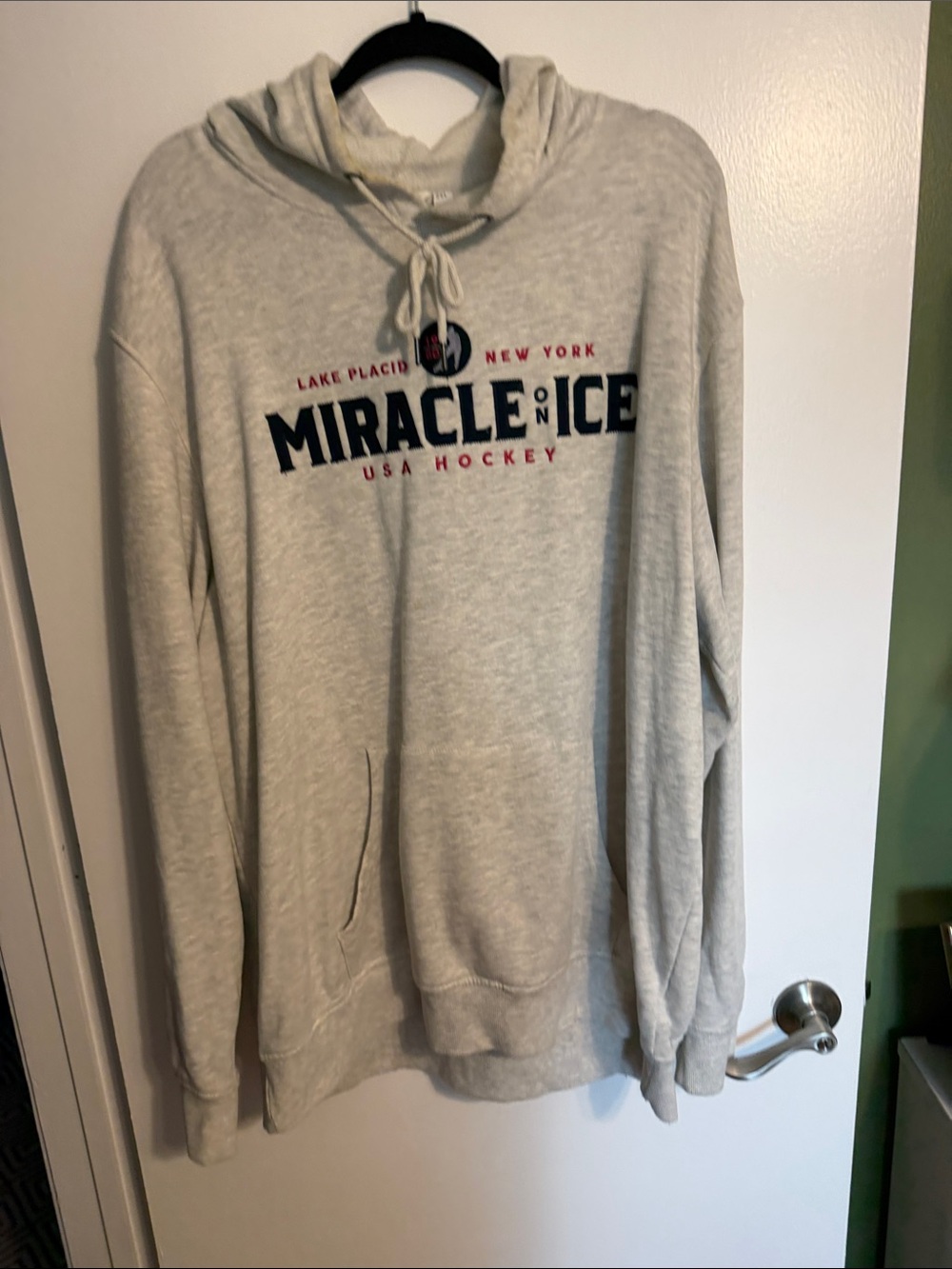 Miracle on Ice USA Hockey Hooded Sweatshirt - Light Heather Gray
